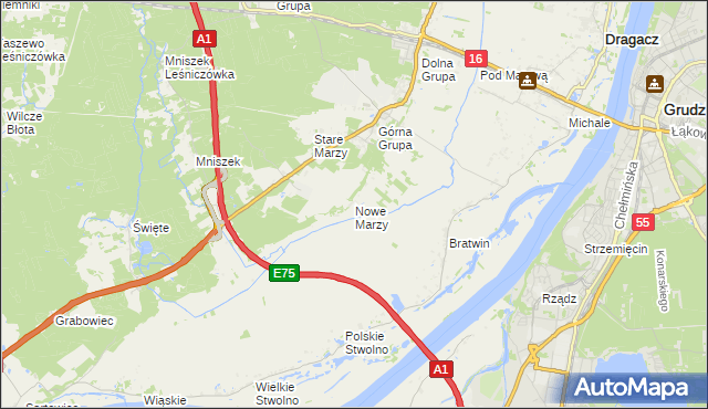 mapa Nowe Marzy, Nowe Marzy na mapie Targeo