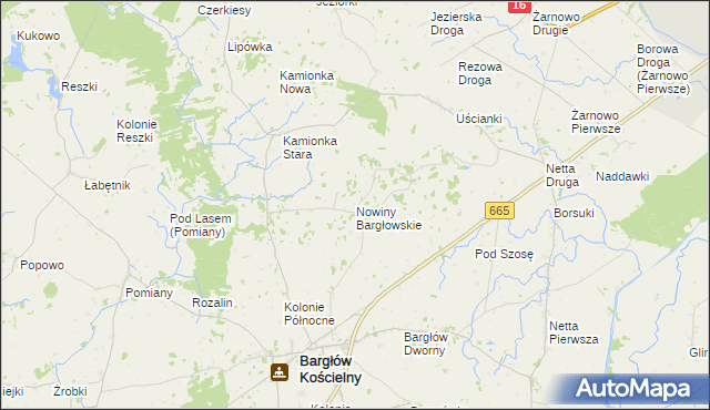 mapa Nowiny Bargłowskie, Nowiny Bargłowskie na mapie Targeo