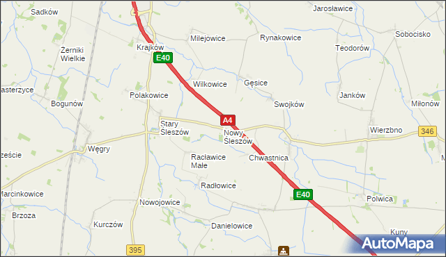 mapa Nowy Śleszów, Nowy Śleszów na mapie Targeo
