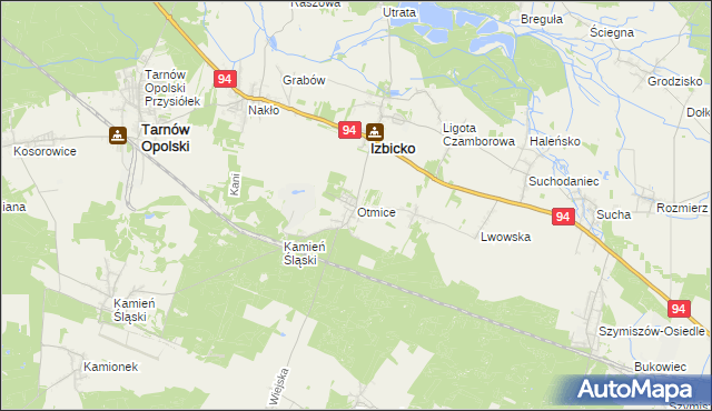 mapa Otmice, Otmice na mapie Targeo