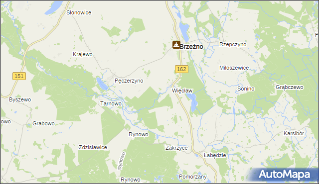 mapa Pęczerzyński Młyn, Pęczerzyński Młyn na mapie Targeo