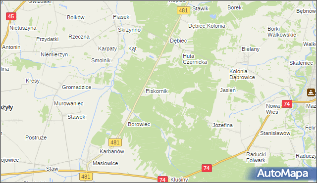 mapa Piskornik Czernicki, Piskornik Czernicki na mapie Targeo