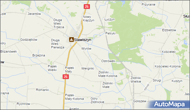 mapa Pólko gmina Stawiszyn, Pólko gmina Stawiszyn na mapie Targeo