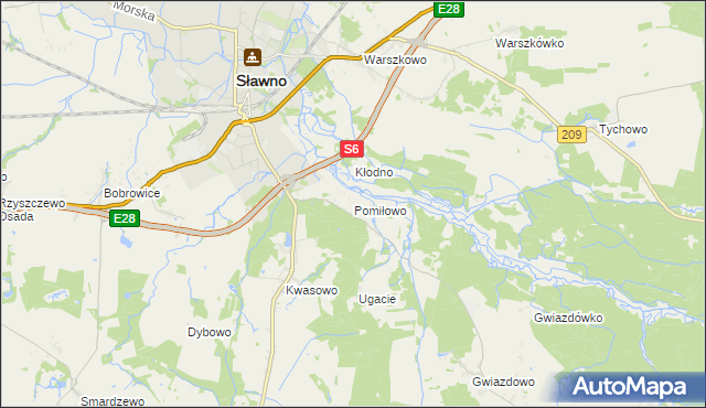 mapa Pomiłowo, Pomiłowo na mapie Targeo