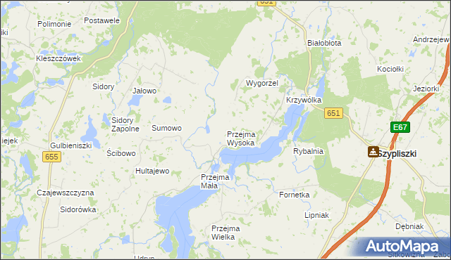 mapa Przejma Wysoka, Przejma Wysoka na mapie Targeo