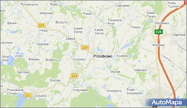 mapa Przodkowo, Przodkowo na mapie Targeo