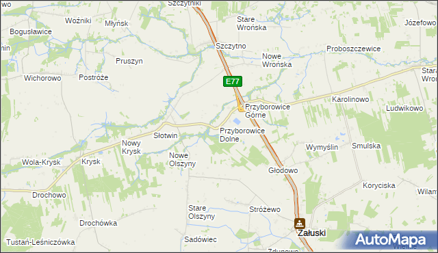 mapa Przyborowice Dolne, Przyborowice Dolne na mapie Targeo