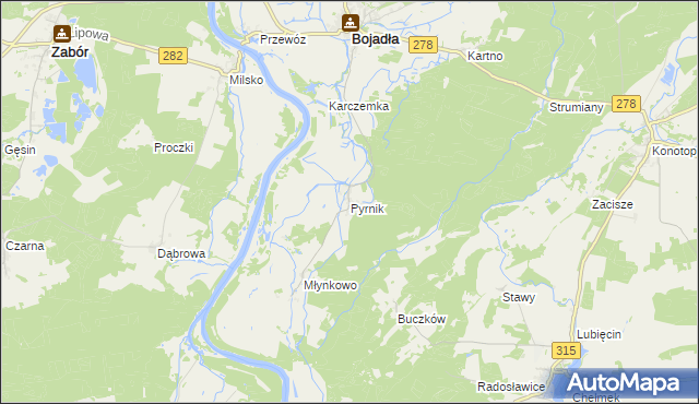 mapa Pyrnik, Pyrnik na mapie Targeo