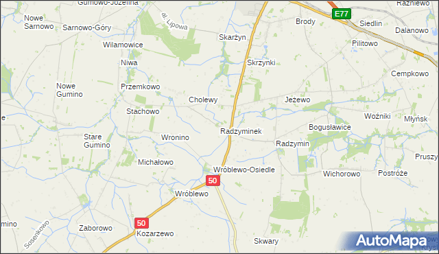 mapa Radzyminek, Radzyminek na mapie Targeo