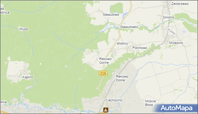 mapa Rekowo Górne, Rekowo Górne na mapie Targeo