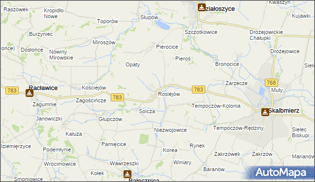 mapa Rosiejów, Rosiejów na mapie Targeo