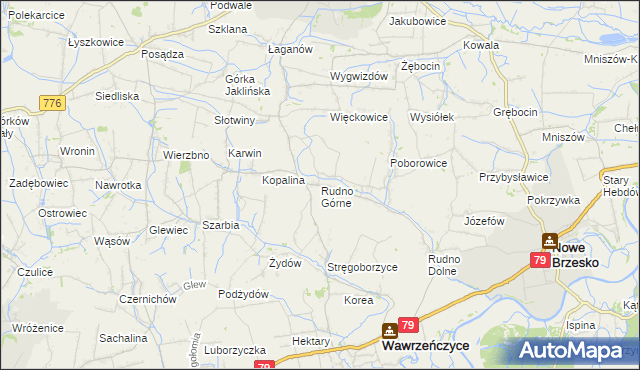 mapa Rudno Górne, Rudno Górne na mapie Targeo