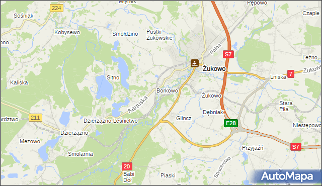 mapa Rutki gmina Żukowo, Rutki gmina Żukowo na mapie Targeo