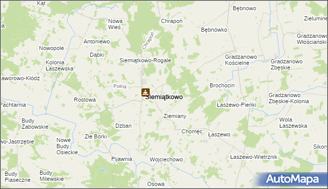 mapa Siemiątkowo-Rechty, Siemiątkowo-Rechty na mapie Targeo
