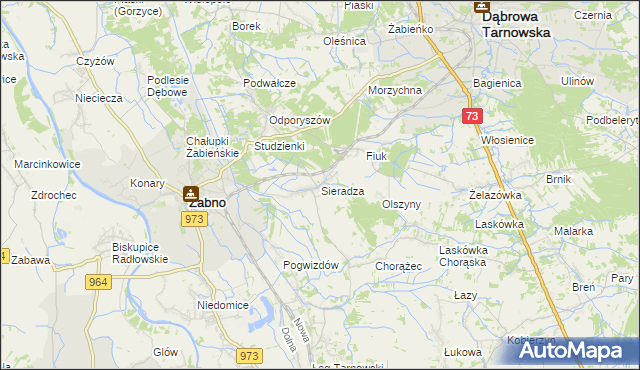 mapa Sieradza, Sieradza na mapie Targeo