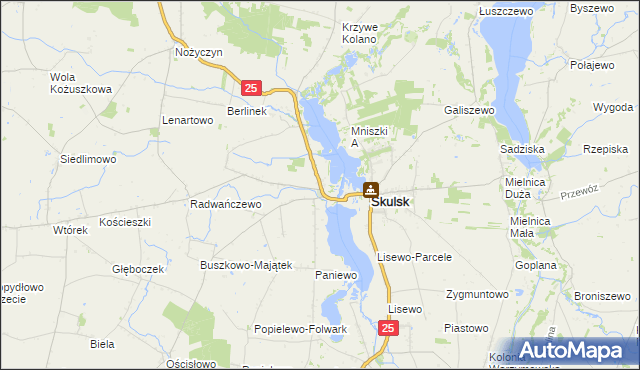mapa Skulska Wieś, Skulska Wieś na mapie Targeo