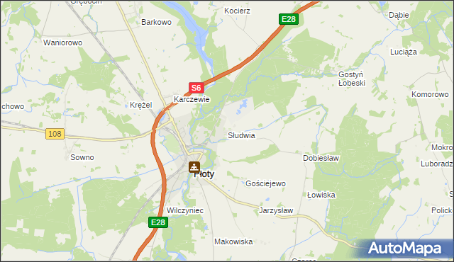 mapa Słudwia, Słudwia na mapie Targeo