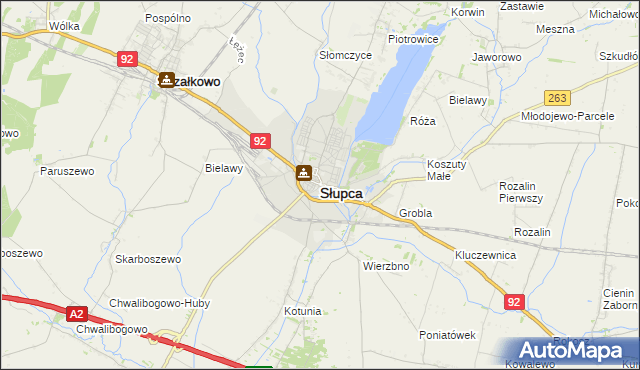 mapa Słupca, Słupca na mapie Targeo