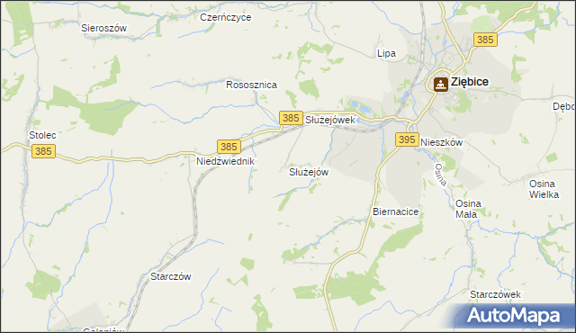 mapa Służejów, Służejów na mapie Targeo