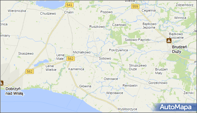 mapa Sobowo, Sobowo na mapie Targeo