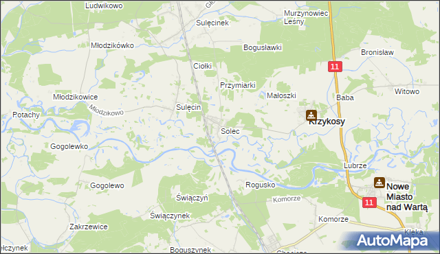 mapa Solec gmina Krzykosy, Solec gmina Krzykosy na mapie Targeo