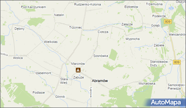 mapa Sosnówka gmina Abramów, Sosnówka gmina Abramów na mapie Targeo