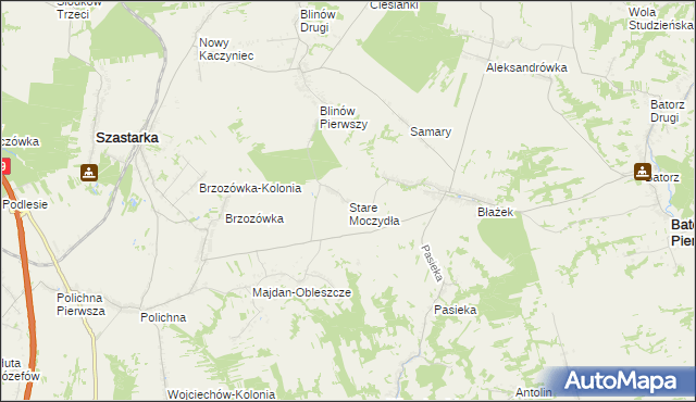 mapa Stare Moczydła, Stare Moczydła na mapie Targeo
