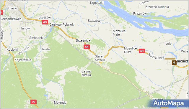 mapa Stare Słowiki, Stare Słowiki na mapie Targeo