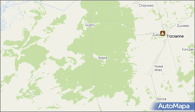 mapa Stójka gmina Trzcianne, Stójka gmina Trzcianne na mapie Targeo