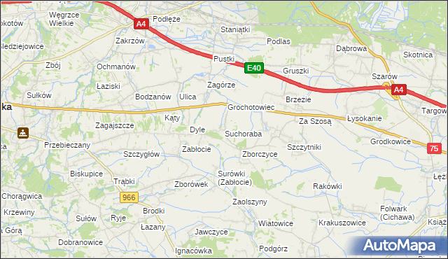 mapa Suchoraba, Suchoraba na mapie Targeo