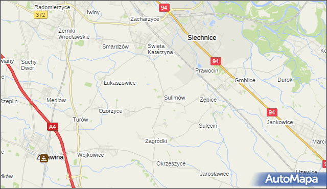 mapa Sulimów gmina Siechnice, Sulimów gmina Siechnice na mapie Targeo