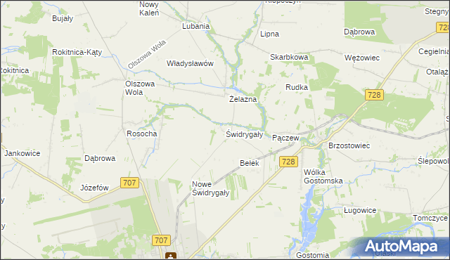 mapa Świdrygały, Świdrygały na mapie Targeo