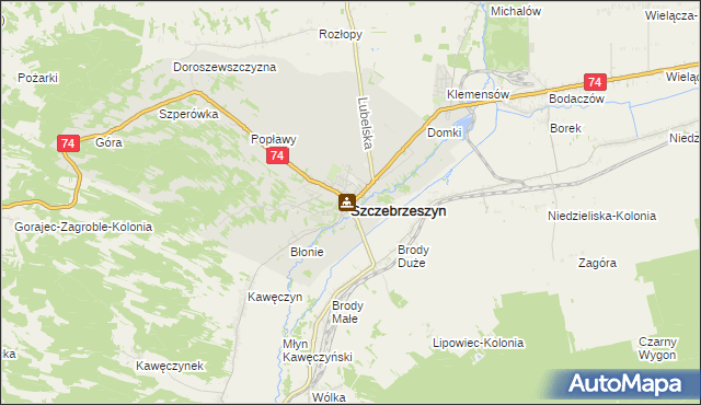 mapa Szczebrzeszyn, Szczebrzeszyn na mapie Targeo