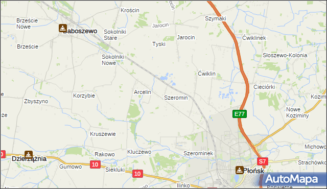 mapa Szeromin, Szeromin na mapie Targeo