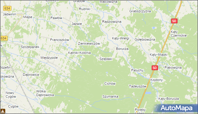 mapa Szlędaki, Szlędaki na mapie Targeo