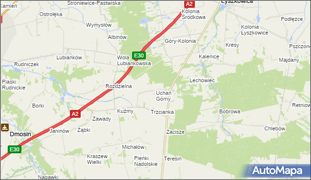 mapa Uchań Górny, Uchań Górny na mapie Targeo