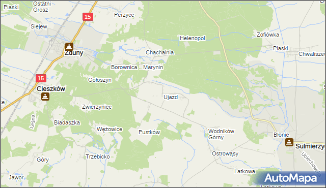 mapa Ujazd gmina Cieszków, Ujazd gmina Cieszków na mapie Targeo