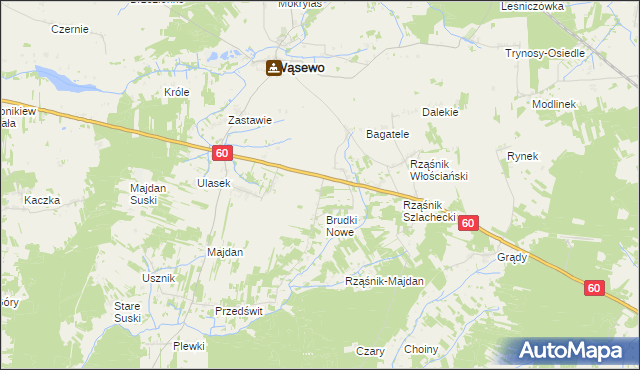 mapa Wąsewo-Lachowiec, Wąsewo-Lachowiec na mapie Targeo