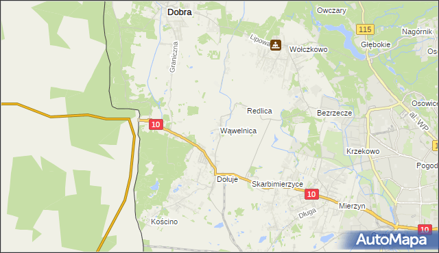 mapa Wąwelnica, Wąwelnica na mapie Targeo