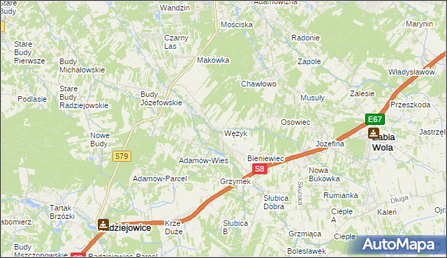 mapa Wężyk, Wężyk na mapie Targeo