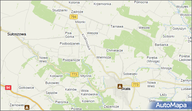 mapa Wielmoża, Wielmoża na mapie Targeo