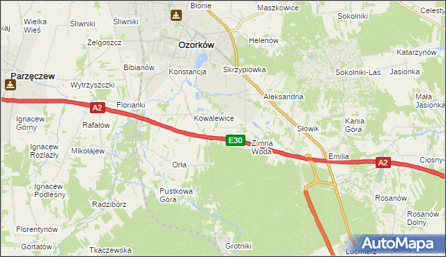 mapa Wiktorów gmina Zgierz, Wiktorów gmina Zgierz na mapie Targeo