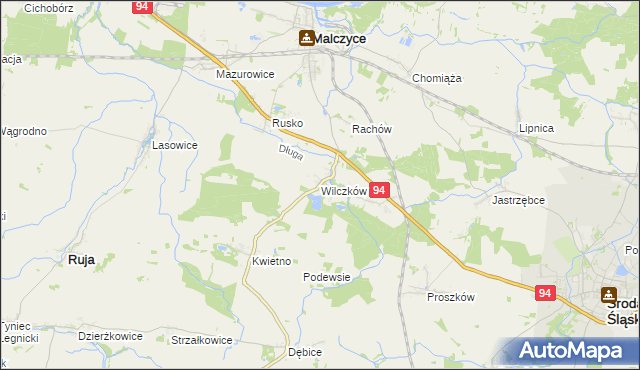 mapa Wilczków gmina Malczyce, Wilczków gmina Malczyce na mapie Targeo