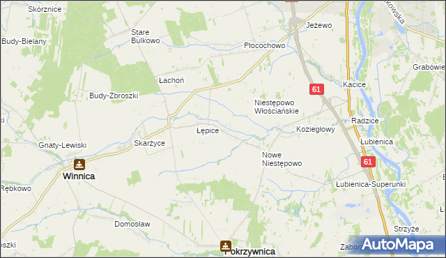 mapa Witki gmina Pokrzywnica, Witki gmina Pokrzywnica na mapie Targeo