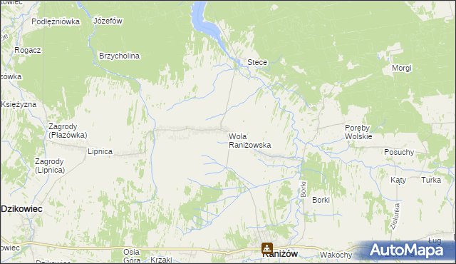 mapa Wola Raniżowska, Wola Raniżowska na mapie Targeo