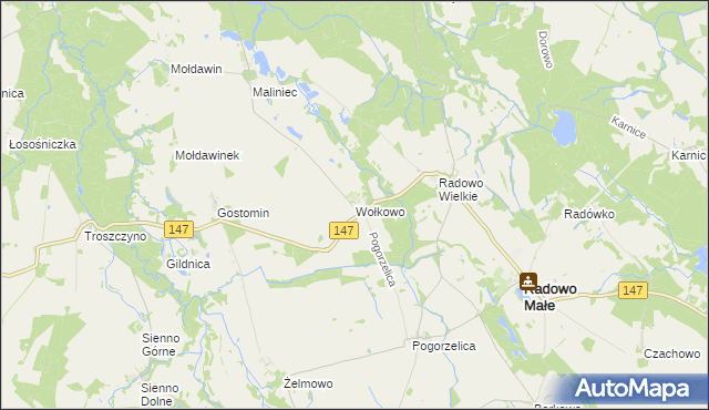 mapa Wołkowo, Wołkowo na mapie Targeo