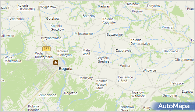 mapa Wysoki Średnie, Wysoki Średnie na mapie Targeo