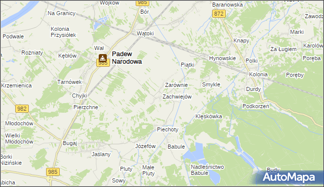 mapa Zachwiejów, Zachwiejów na mapie Targeo