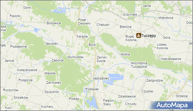 mapa Żerniki Dolne, Żerniki Dolne na mapie Targeo