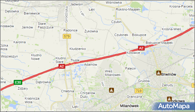 mapa Żuków gmina Grodzisk Mazowiecki, Żuków gmina Grodzisk Mazowiecki na mapie Targeo